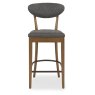 Ellipse Rustic Oak Bar Stools (Dark Grey Fabric)