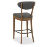 Ellipse Rustic Oak Bar Stools (Dark Grey Fabric)