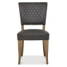 Ellipse Rustic Oak 'Logan' Upholstered Chairs (Old West Vintage Fabric)