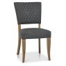 Logan Rustic Oak Upholstered Chairs (Dark Grey Fabric)
