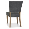 Ellipse Rustic Oak 'Logan' Upholstered Chairs (Dark Grey Fabric)