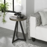 Ellipse Fumed Oak Round Lamp Table by Bentley Designs