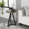 Ellipse Fumed Oak Round Lamp Table by Bentley Designs