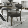Pair of Ellipse Fumed Oak 'Margot' Upholstered Chairs (Old West Vintage Fabric) by Bentley Designs