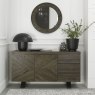 Ellipse Fumed Oak Round Wall Mirror