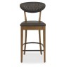 Ellipse Rustic Oak Bar Stools (Old West Vintage Fabric)
