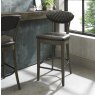 Pair of Ellipse Fumed Oak Bar Stools (Old West Vintage Fabric) by Bentley Designs
