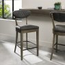 Ellipse Fumed Oak Bar Stools (Dark Grey Fabric)