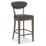 Ellipse Fumed Oak Bar Stools (Dark Grey Fabric)