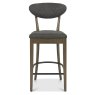 Ellipse Fumed Oak Bar Stools (Dark Grey Fabric)