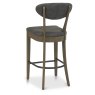 Ellipse Fumed Oak Bar Stools (Dark Grey Fabric)