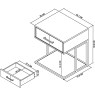 Riva Rustic Oak 1 Drawer Nightstand by Bentley Designs