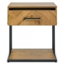 Riva Rustic Oak 1 Drawer Nightstand by Bentley Designs