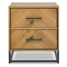Riva Rustic Oak 2 Drawer Nightstand by Bentley Designs