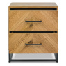 Riva Rustic Oak 2 Drawer Nightstand by Bentley Designs