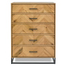 Riva Rustic Oak 5 Drawer Tall Chest by Bentley Designs