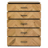 Riva Rustic Oak 5 Drawer Tall Chest by Bentley Designs
