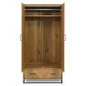 Riva Rustic Oak Double Wardrobe by Bentley Designs