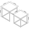 Renzo Zinc & Dark Grey Nest of Tables by Bentley Designs