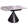 Alonsoe 85cm-136cm Ceramic Swivel Extending Dining Table (Gloss Grey)