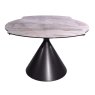 Alonsoe 85cm-136cm Ceramic Swivel Extending Dining Table (Gloss Grey)