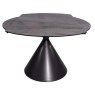 Alonsoe 85cm-136cm Ceramic Swivel Extending Dining Table (Matt Grey)