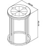 Chevron Peppercorn Ash Side Table by Bentley Designs