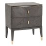 Leotta 2 Drawer Bedside Chest (Ebony) by Vida Living
