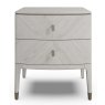 Leotta 2 Drawer Bedside Chest (Stone) by Vida Living