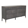 Leotta 7 Drawer Wide Chest (Ebony) - Ribbed Top Drawers  - by Vida Living