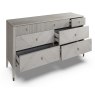 Leotta 7 Drawer Wide Chest (Stone) with Ribbed Top Drawers by Vida Living