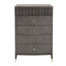 Leotta 5 Drawer Tall Chest (Ebony) by Vida Living