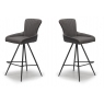 Maria Counter Stool (Dark Grey Faux Leather) by Kesterport