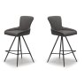Maria Counter Stool (Dark Grey Faux Leather) by Kesterport