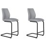 Pair of Vista Counter Stools (Grey Faux Leather)