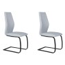 Pair of Vista Dining Chairs (Silver Faux Leather)