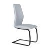 Pair of Vista Dining Chairs (Silver Faux Leather)