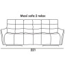 Nuvola Maxi 221cm Sofa (2 Electric Recliners) by Italia Living