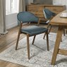 Regent Rustic Oak Dining Chairs (Azure Velvet) by Bentley Designs