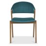 Regent Rustic Oak Dining Chairs (Azure Velvet) by Bentley Designs