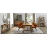Regent Rustic Oak Dining Chairs (Rust Velvet) by Bentley Designs