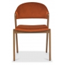 Regent Rustic Oak Dining Chairs (Rust Velvet) by Bentley Designs