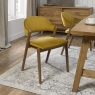 Regent Rustic Oak Dining Chairs (Mustard Velvet) by Bentley Designs