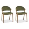 Regent Rustic Oak Dining Chairs (Cedar Velvet) by Bentley Designs