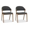 Regent Rustic Oak Dining Chairs (Dark Grey Fabric) by Bentley Designs