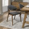 Regent Rustic Oak Dining Chairs (Dark Grey Fabric) by Bentley Designs