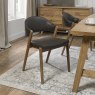 Regent Rustic Oak Dining Chairs (Old West Vintage Faux Leather) by Bentley Designs