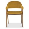 Regent Rustic Oak Dining Armchairs (Mustard Velvet) by Bentley Designs
