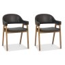 Regent Rustic Oak Dining Armchairs (Old West Vintage Faux Leather) by Bentley Designs