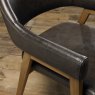 Regent Rustic Oak Dining Armchairs (Old West Vintage Faux Leather) by Bentley Designs